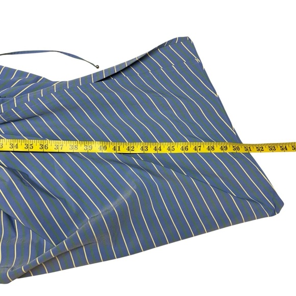 NWT Veronica Beard Teagan Stripe Ruched V-Neck Midi Dress Blue Size 6 Side Slit - Picture 14 of 16